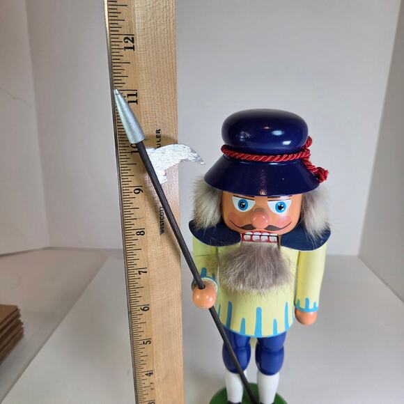 Vintage VEB Hødrew Nutcracker Guard 11" German Wooden Soldier with Spear - Picture 9 of 15